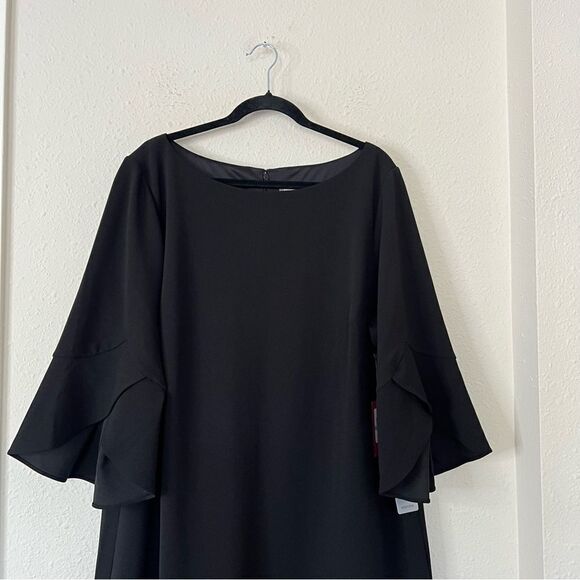 Vince Camuto Black Ruffle Tulip Sleeve Mini Shift Dress NEW Plus Size 20W - Picture 5 of 11